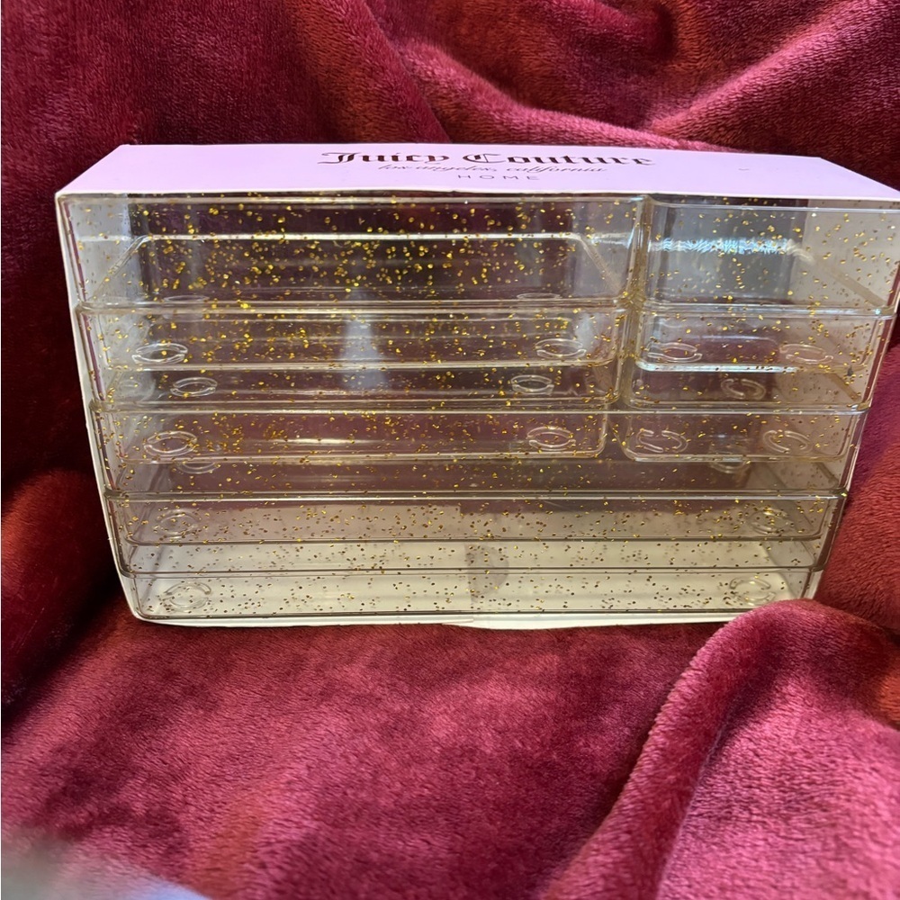 Juicy Couture Gold Makeup Organizer with Sleek Design